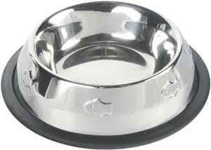 Edelstahlschüssel mit Gummi, Fischmotiv 200ml/11cm